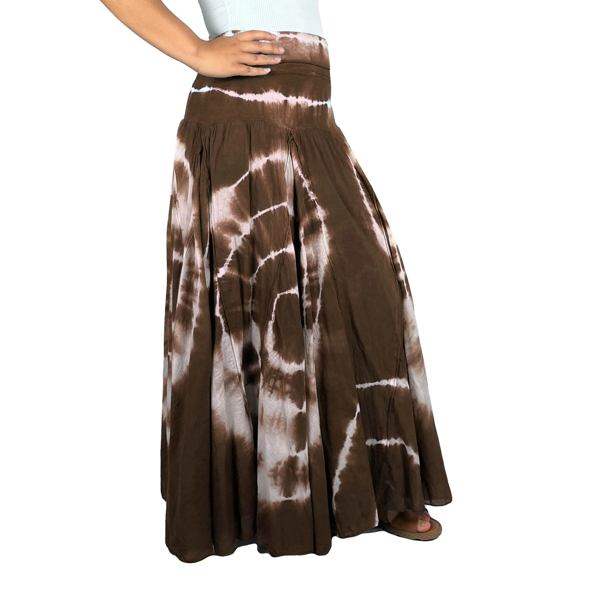 61 SKT Circular Printed Soft Cotton Convertible Lined Tie Dye Gypsy Skirt Dress