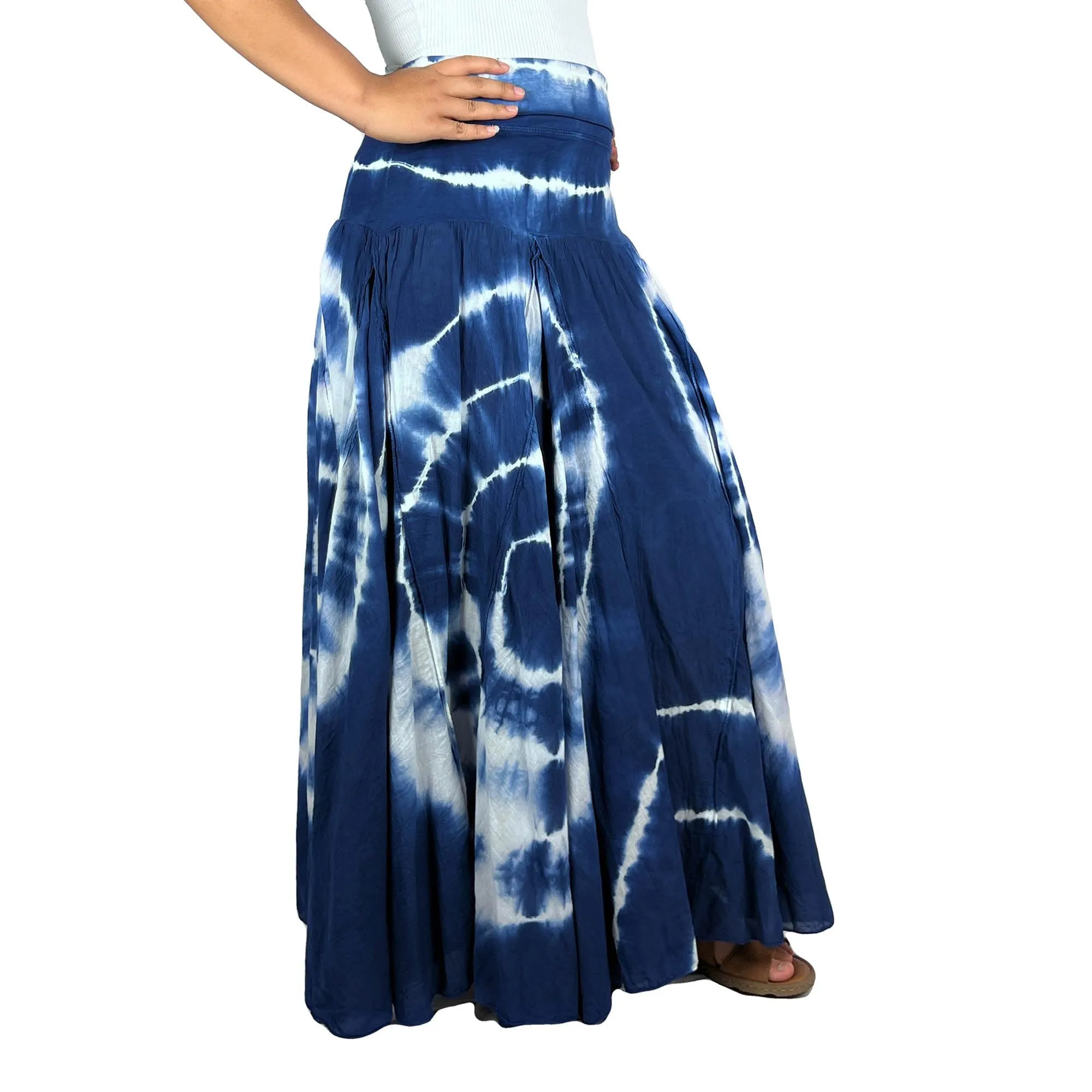 61 SKT Circular Printed Soft Cotton Convertible Lined Tie Dye Gypsy Skirt Dress