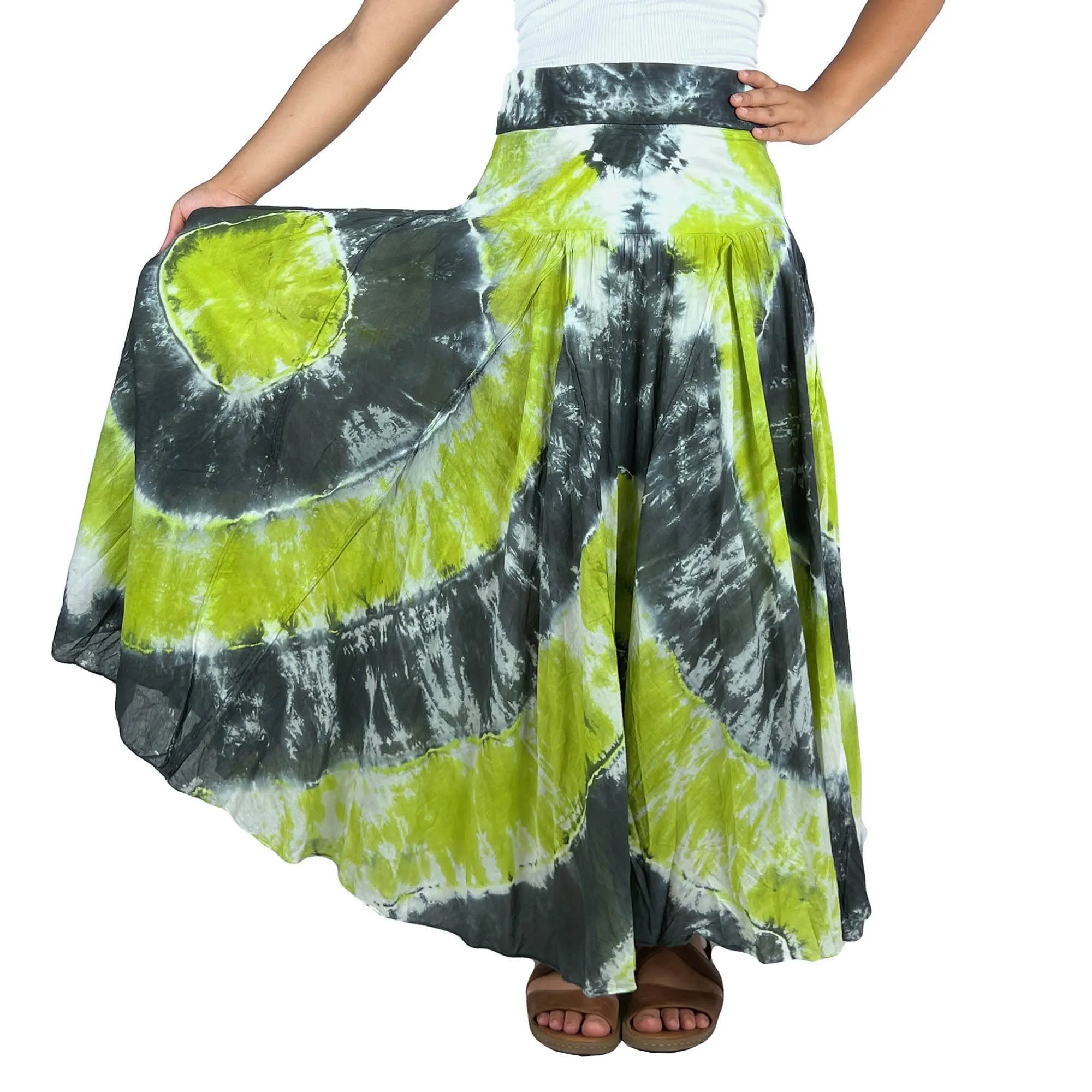 61 SKT Circular Printed Soft Cotton Convertible Lined Tie Dye Gypsy Skirt Dress