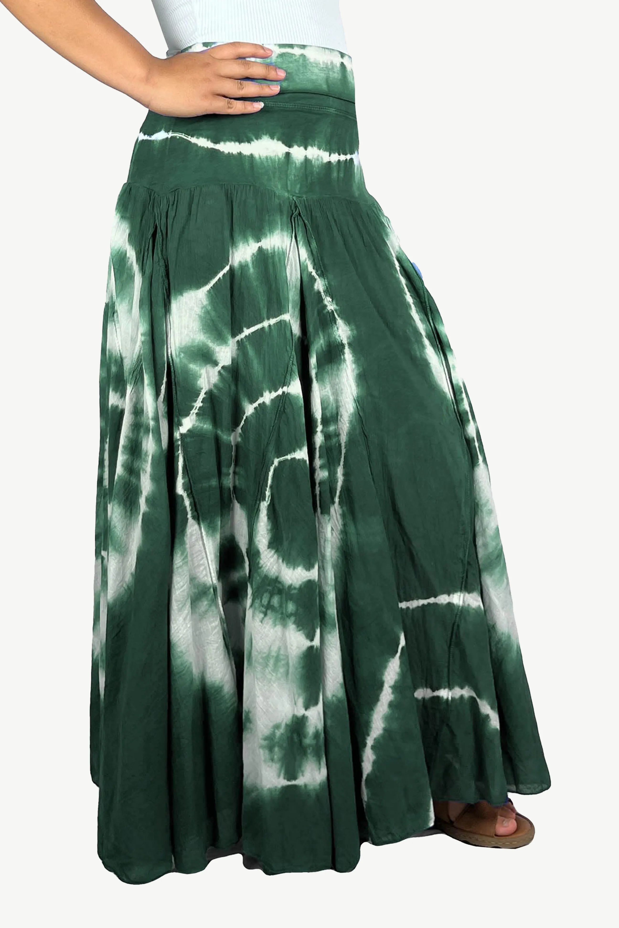 61 SKT Circular Printed Soft Cotton Convertible Lined Tie Dye Gypsy Skirt Dress
