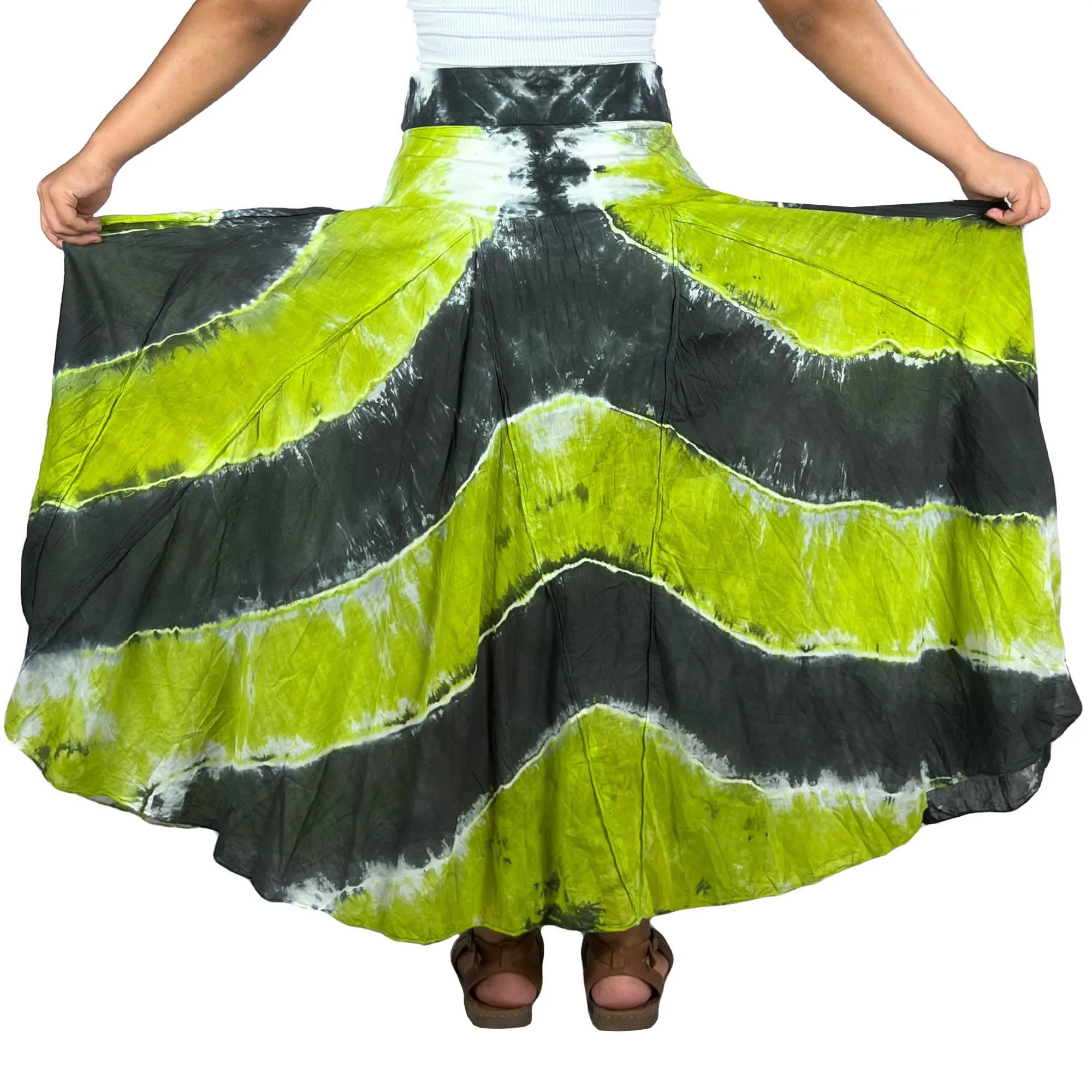 61 SKT Circular Printed Soft Cotton Convertible Lined Tie Dye Gypsy Skirt Dress