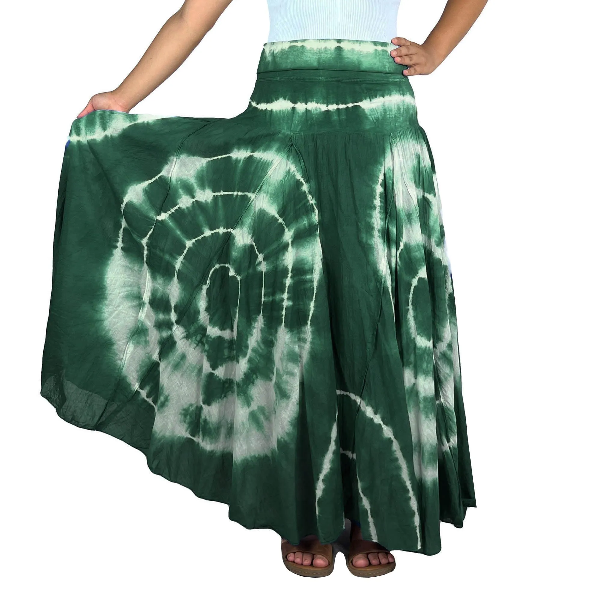 61 SKT Circular Printed Soft Cotton Convertible Lined Tie Dye Gypsy Skirt Dress