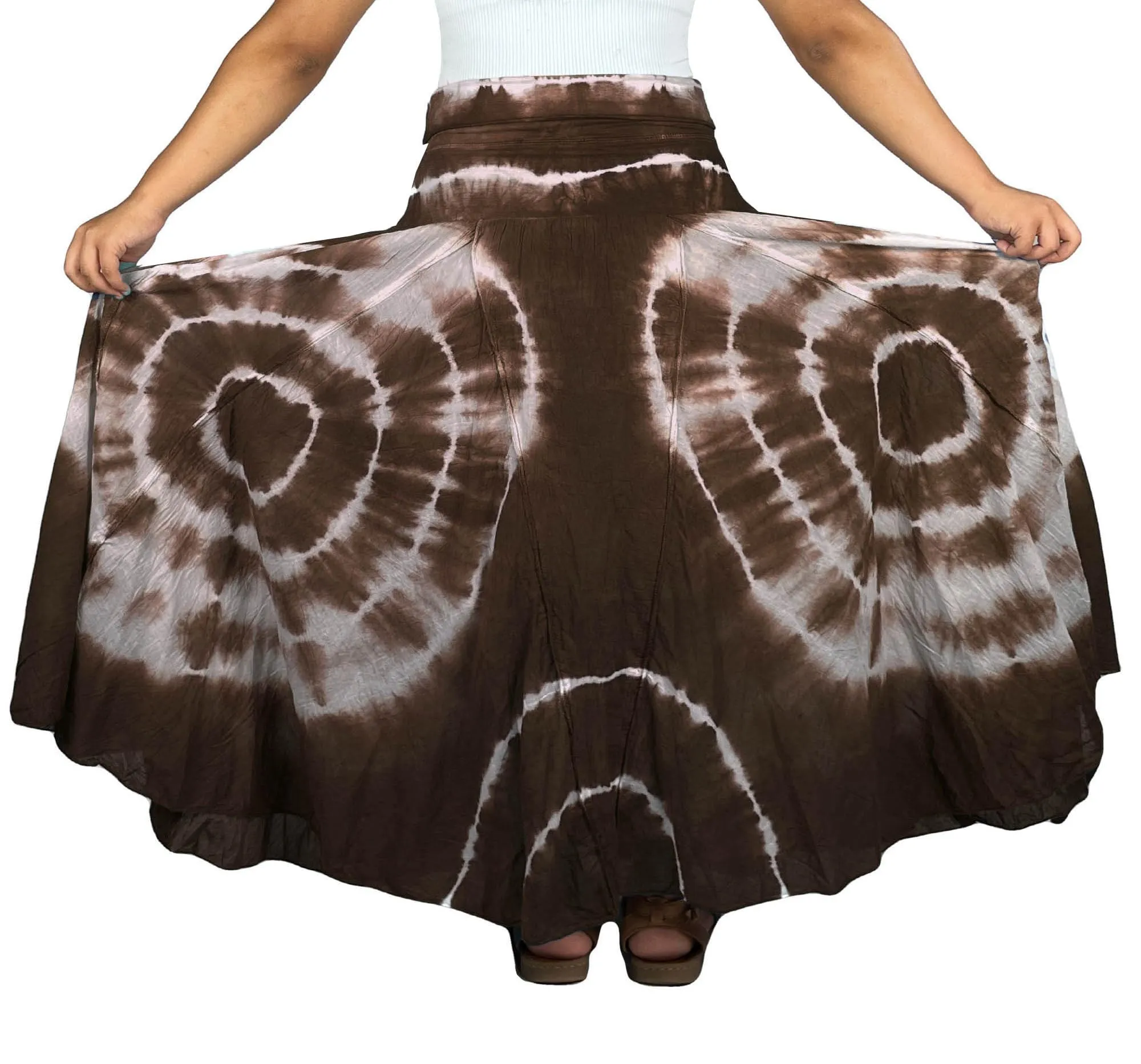 61 SKT Circular Printed Soft Cotton Convertible Lined Tie Dye Gypsy Skirt Dress