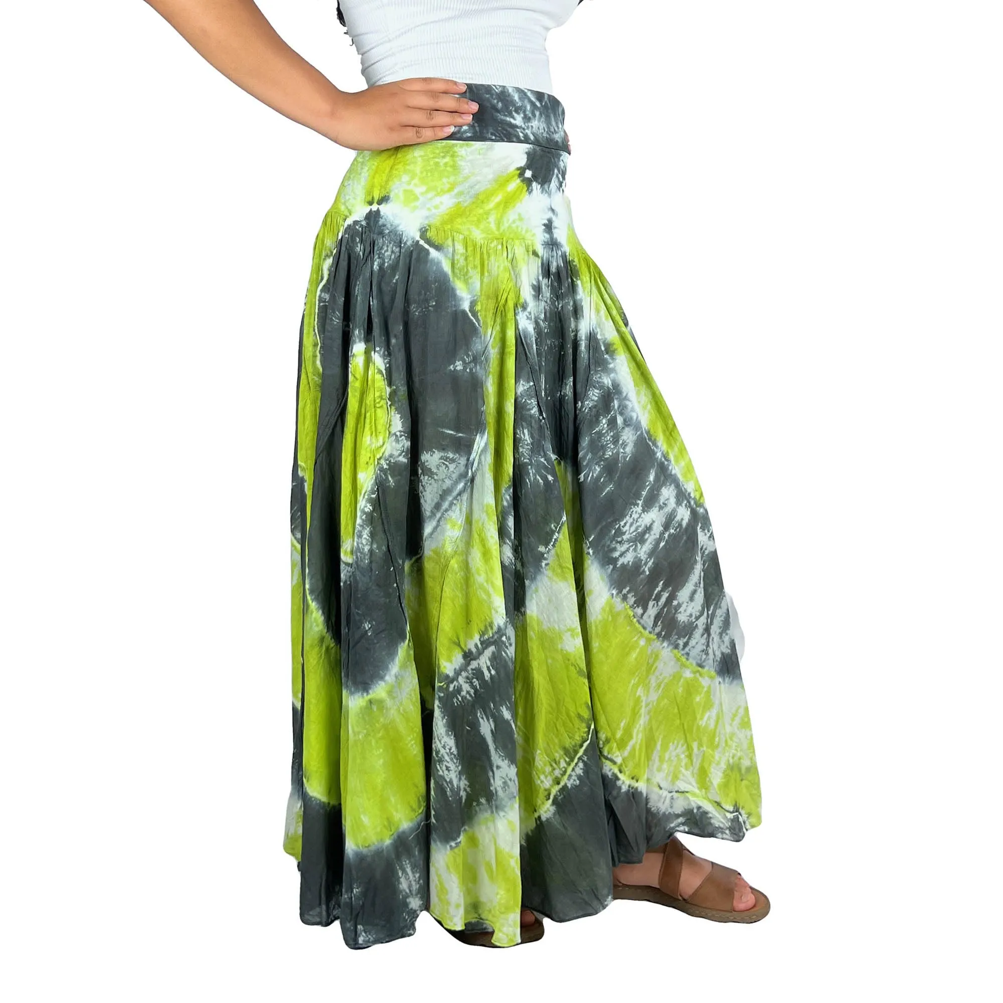 61 SKT Circular Printed Soft Cotton Convertible Lined Tie Dye Gypsy Skirt Dress