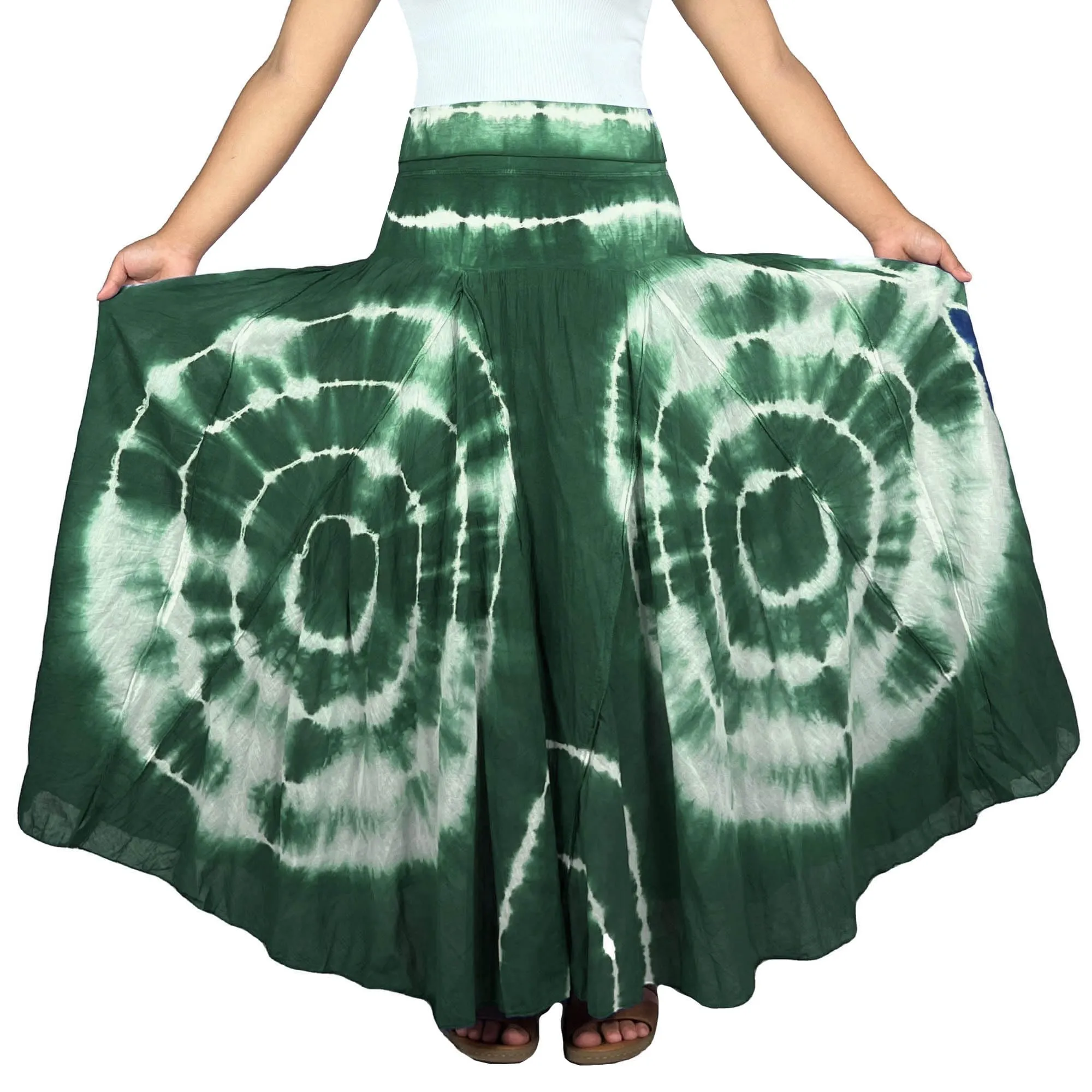 61 SKT Circular Printed Soft Cotton Convertible Lined Tie Dye Gypsy Skirt Dress