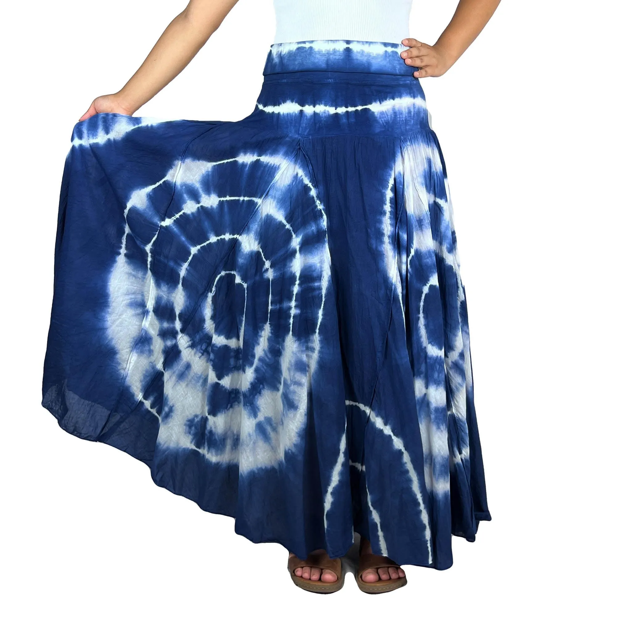 61 SKT Circular Printed Soft Cotton Convertible Lined Tie Dye Gypsy Skirt Dress