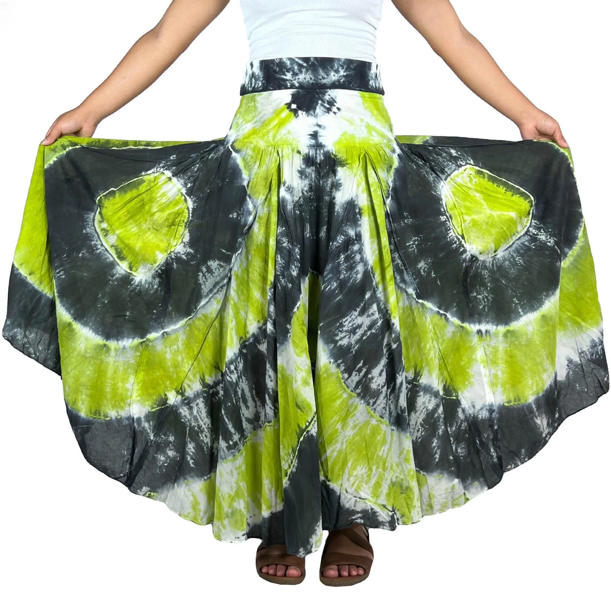 61 SKT Circular Printed Soft Cotton Convertible Lined Tie Dye Gypsy Skirt Dress