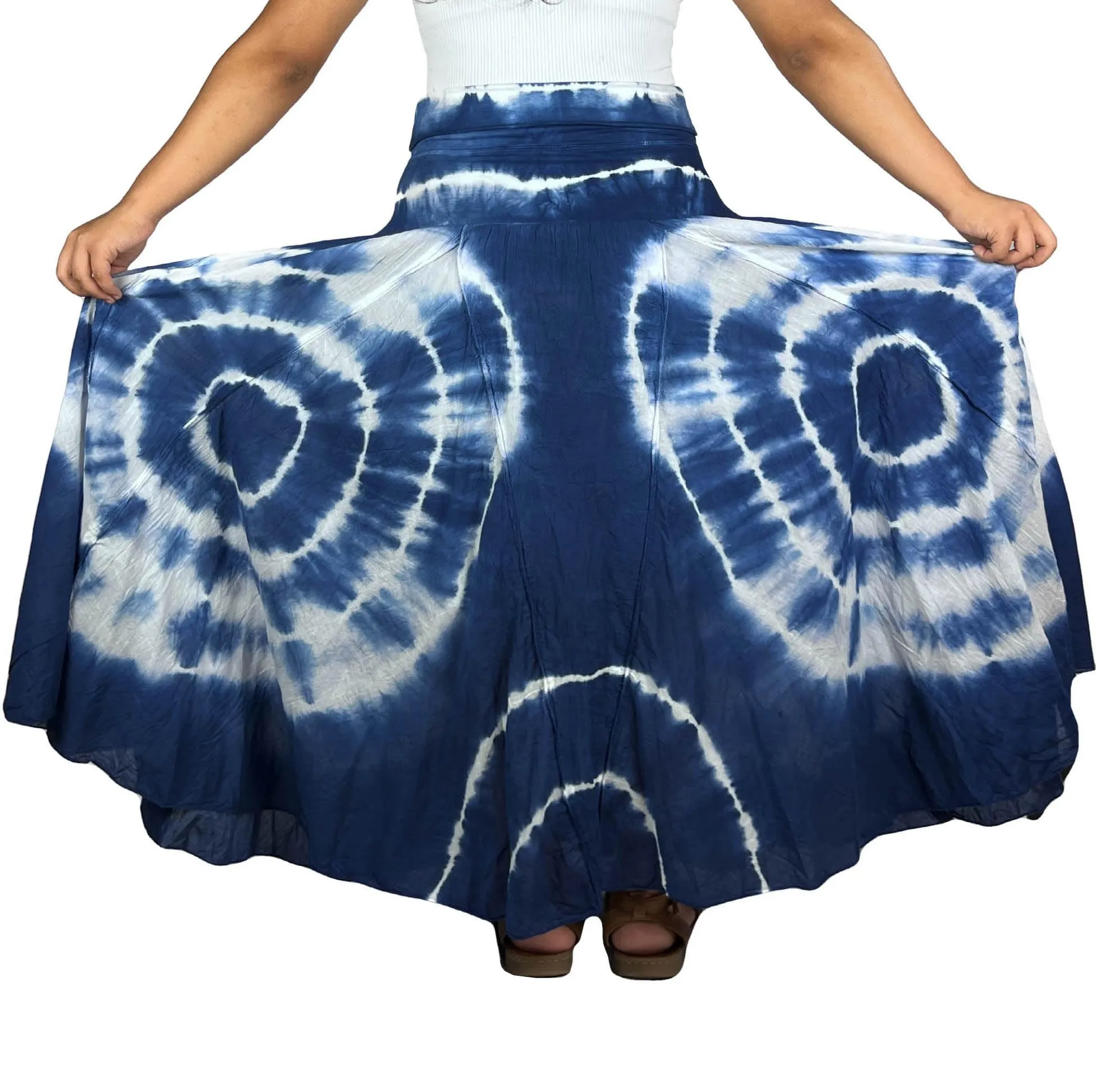 61 SKT Circular Printed Soft Cotton Convertible Lined Tie Dye Gypsy Skirt Dress
