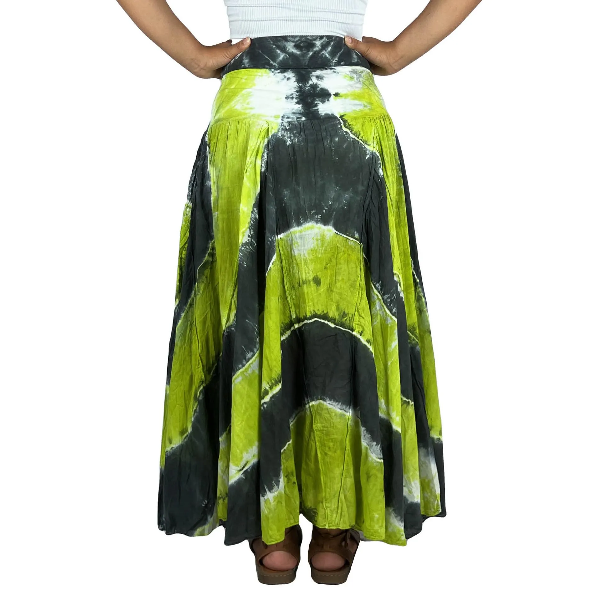 61 SKT Circular Printed Soft Cotton Convertible Lined Tie Dye Gypsy Skirt Dress