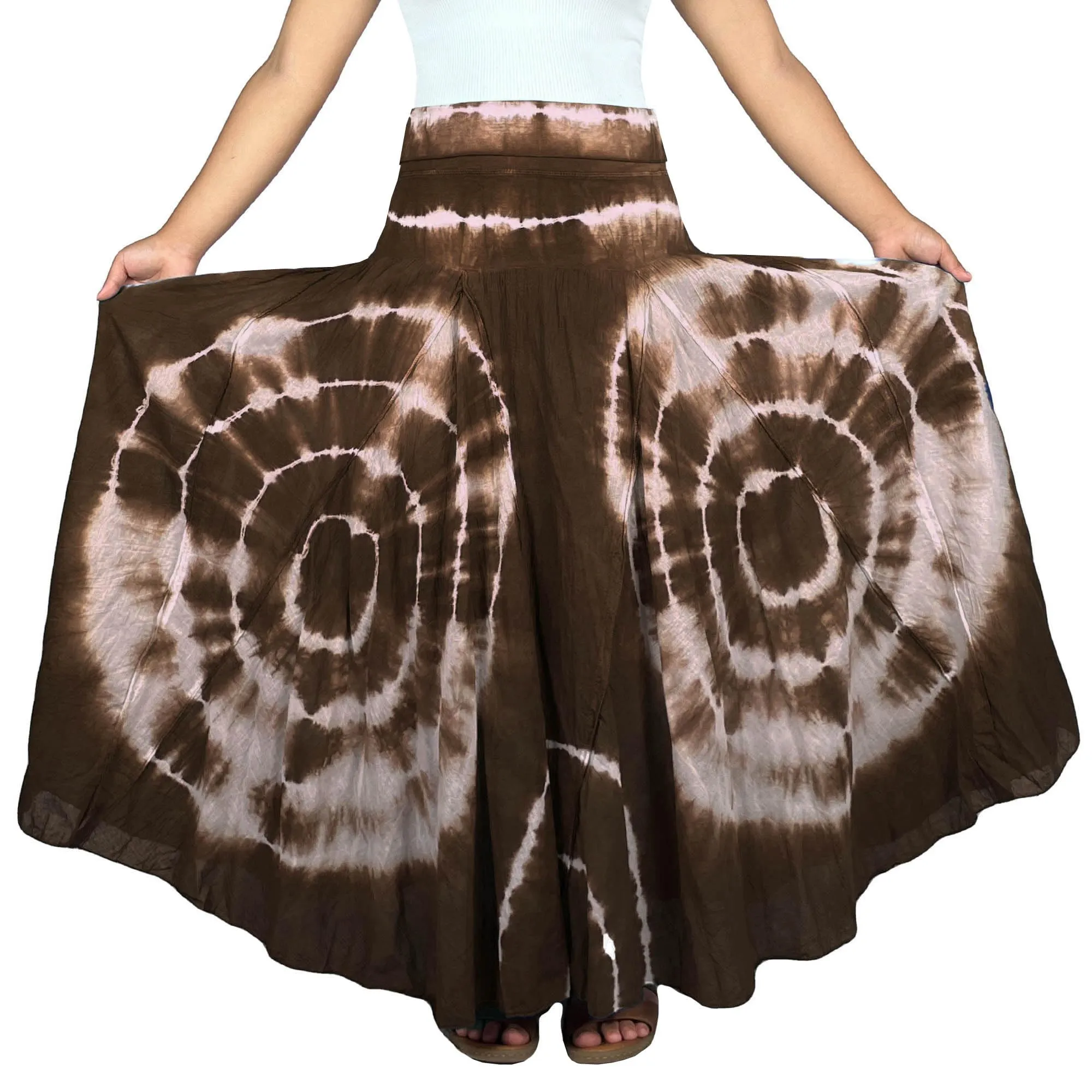 61 SKT Circular Printed Soft Cotton Convertible Lined Tie Dye Gypsy Skirt Dress