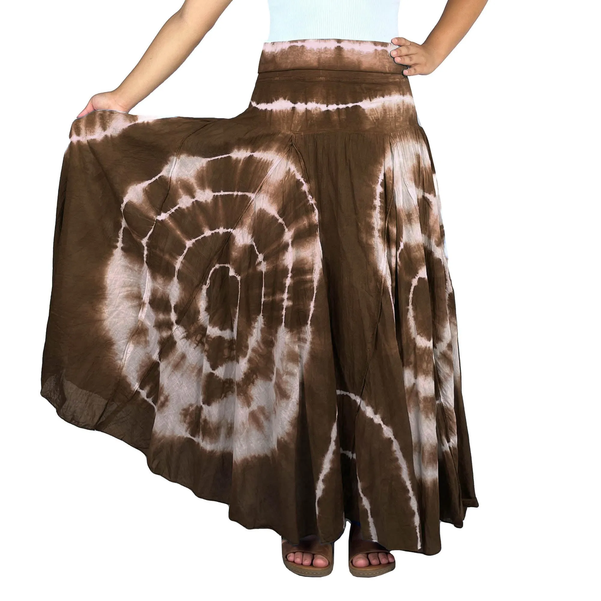 61 SKT Circular Printed Soft Cotton Convertible Lined Tie Dye Gypsy Skirt Dress