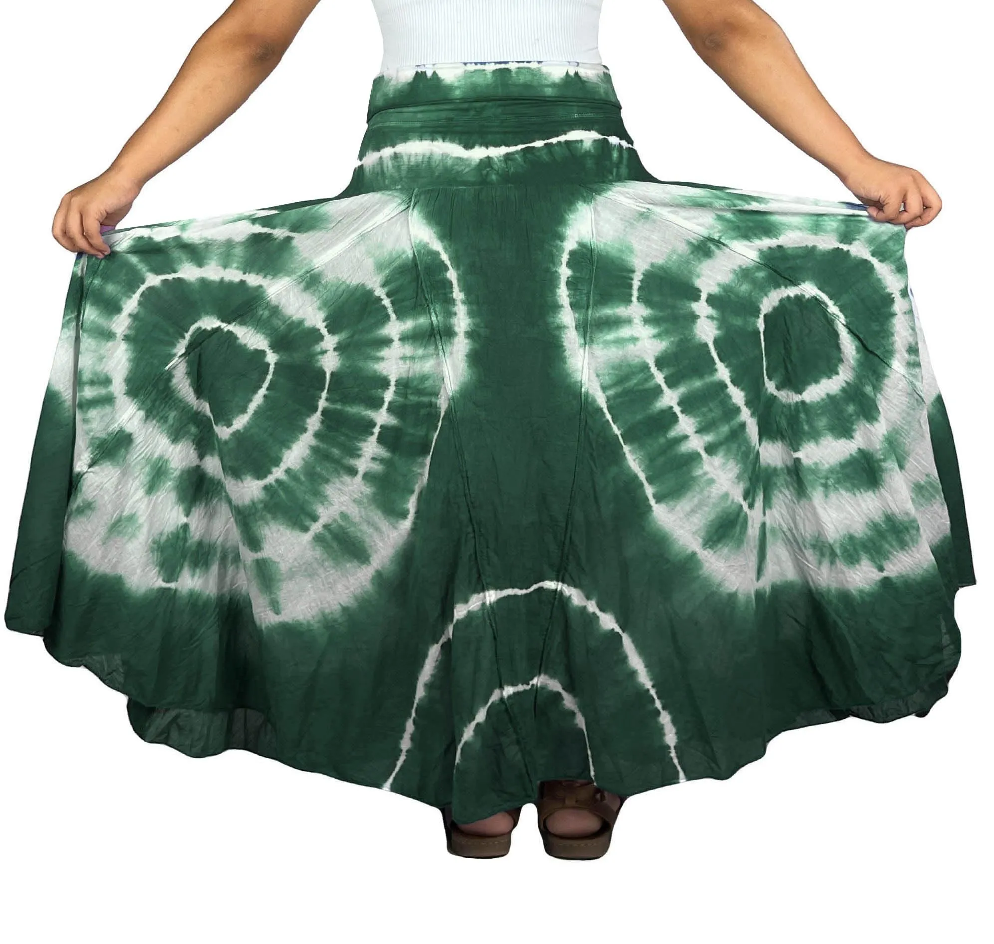 61 SKT Circular Printed Soft Cotton Convertible Lined Tie Dye Gypsy Skirt Dress