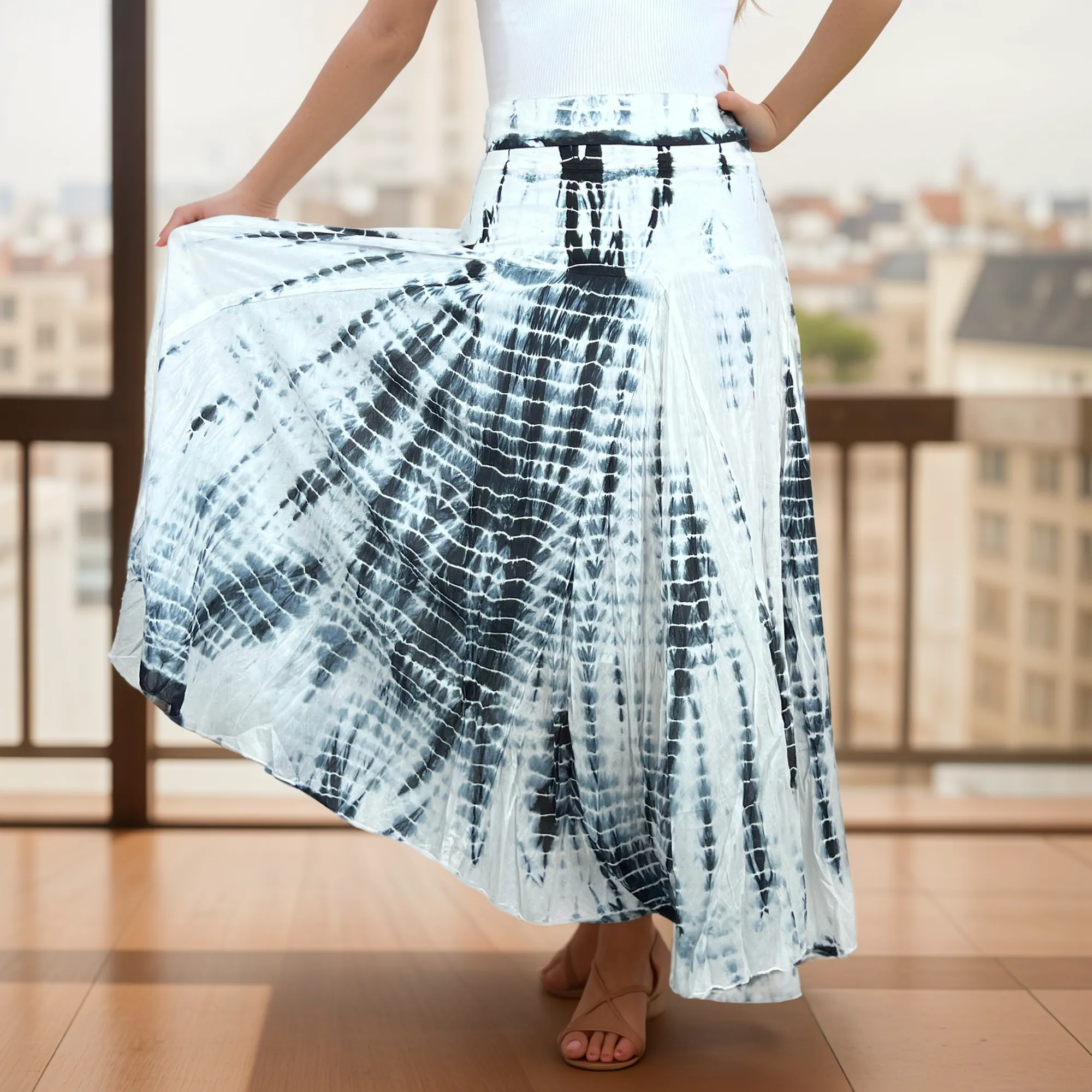 61 SKT Soft Cotton Convertible Lined Tie Dye Gypsy Skirt Dress