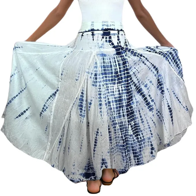 61 SKT Soft Cotton Convertible Lined Tie Dye Gypsy Skirt Dress