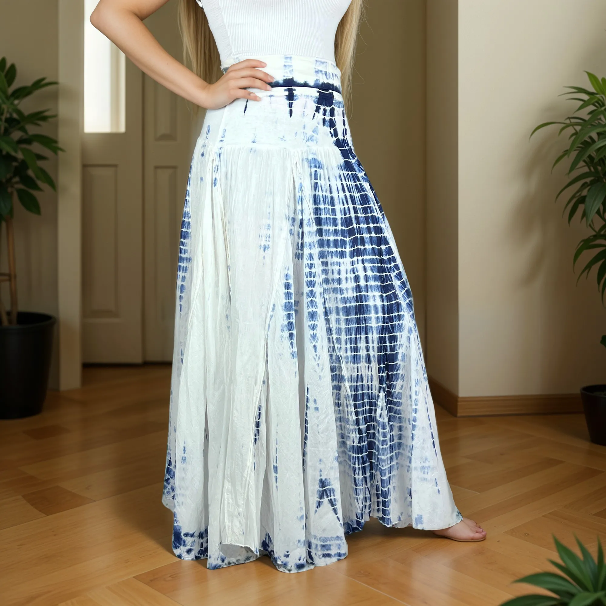 61 SKT Soft Cotton Convertible Lined Tie Dye Gypsy Skirt Dress