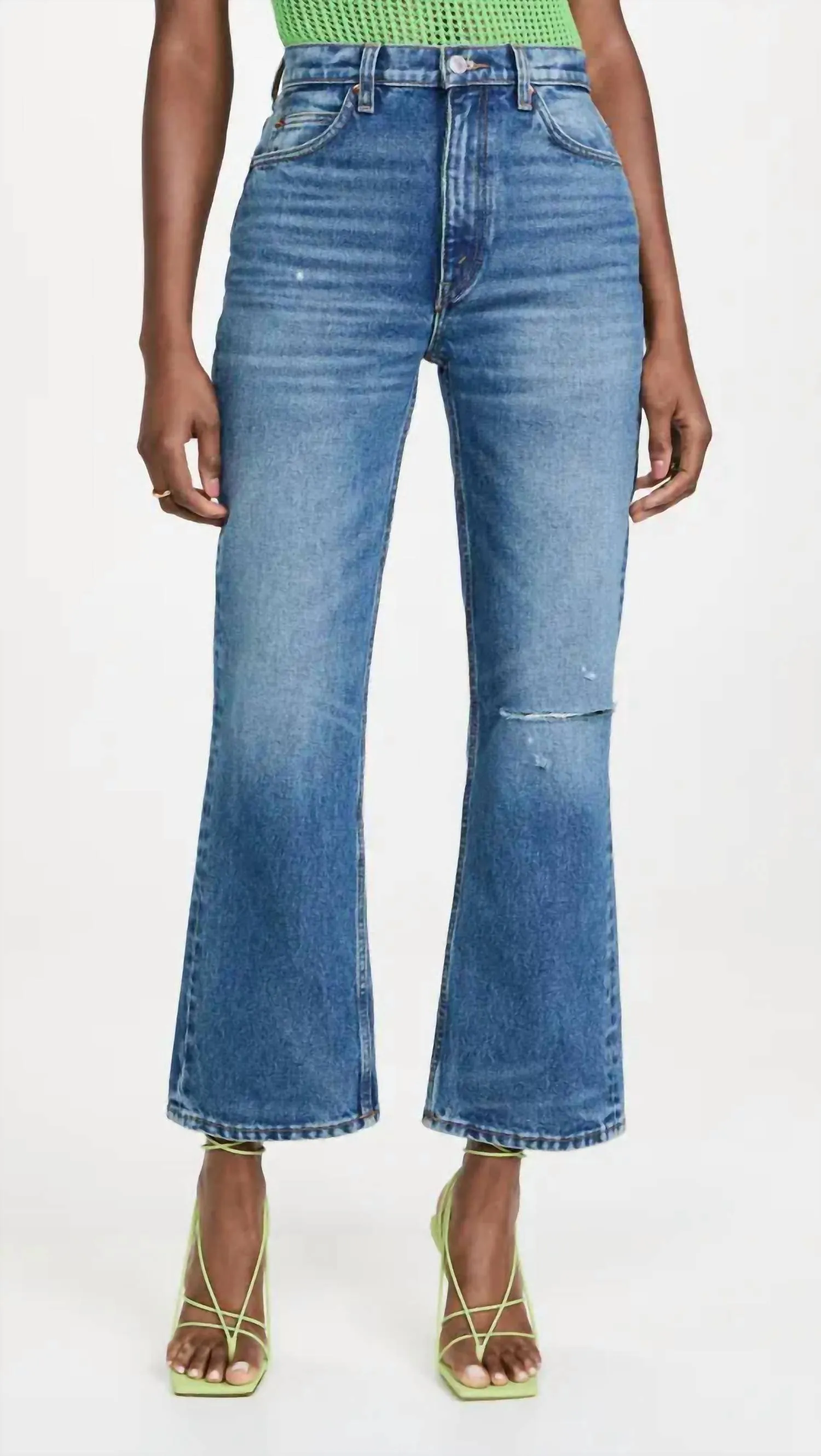 70s Loose Flare Rip Jeans
