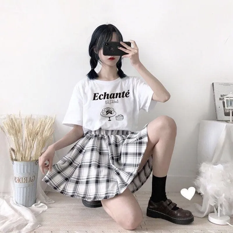 Kawaii Soft Girl High-waisted Plaid Short Skirts