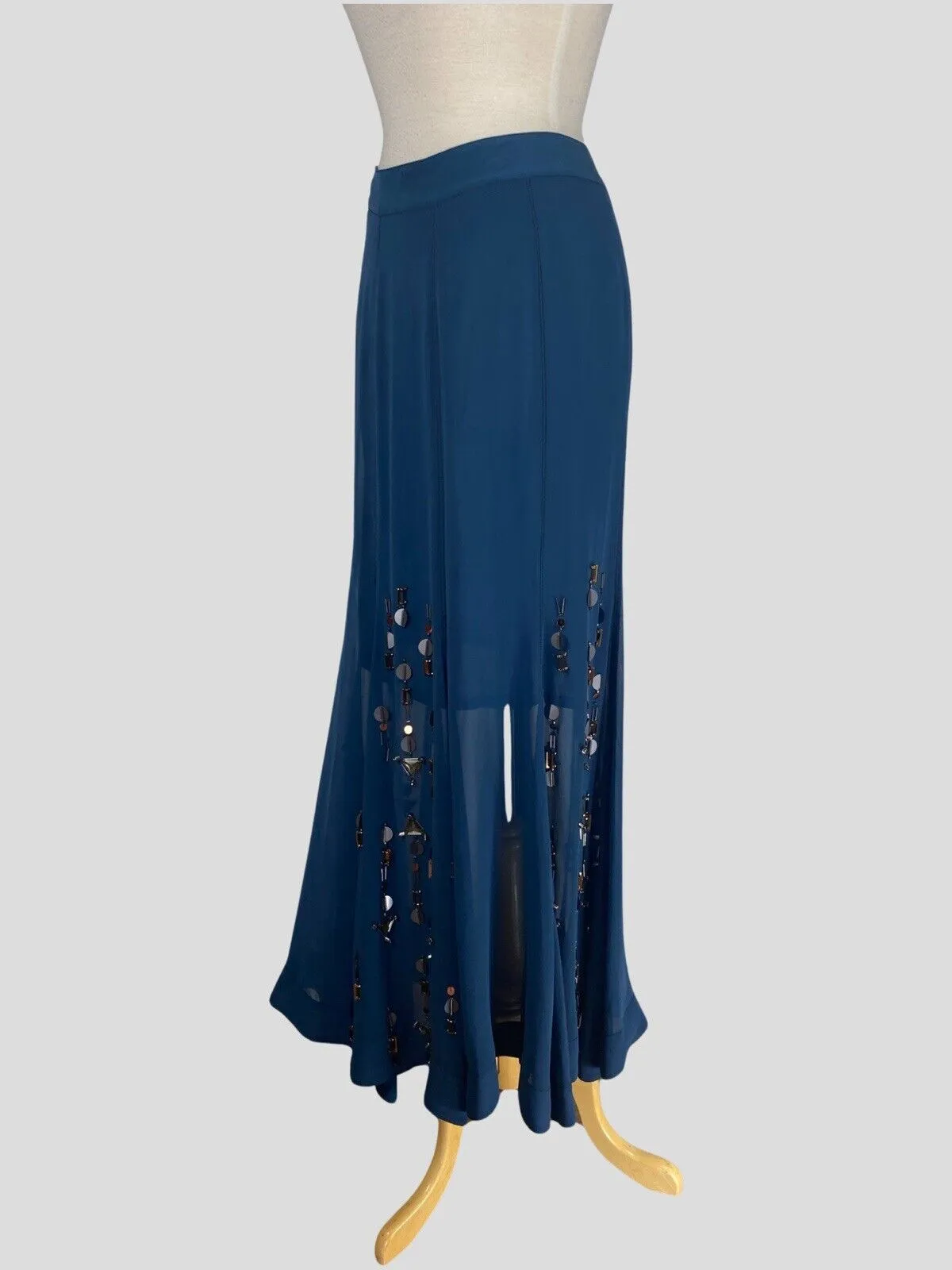 Malene Burger navy sequins midi skirt size UK10/US6