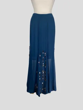 Malene Burger navy sequins midi skirt size UK10/US6