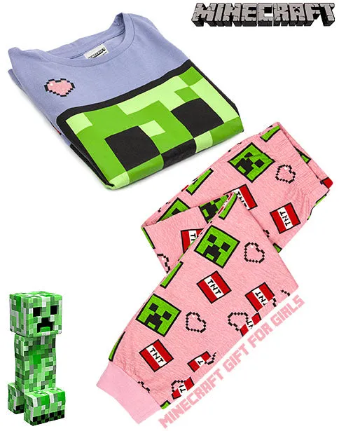 Minecraft Creeper Face Girls Gaming Pyjamas