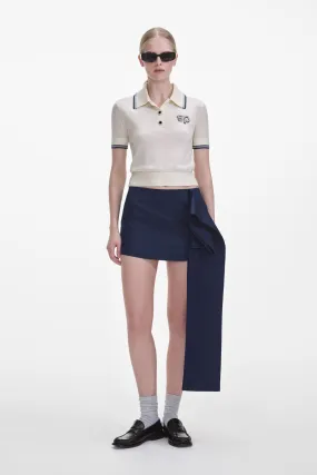 Navy Nylon Mini Skirt