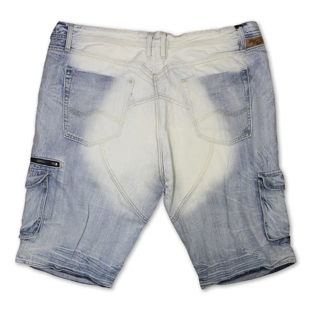 Rivet De Cru Blue Flour Denim Cargo Shorts