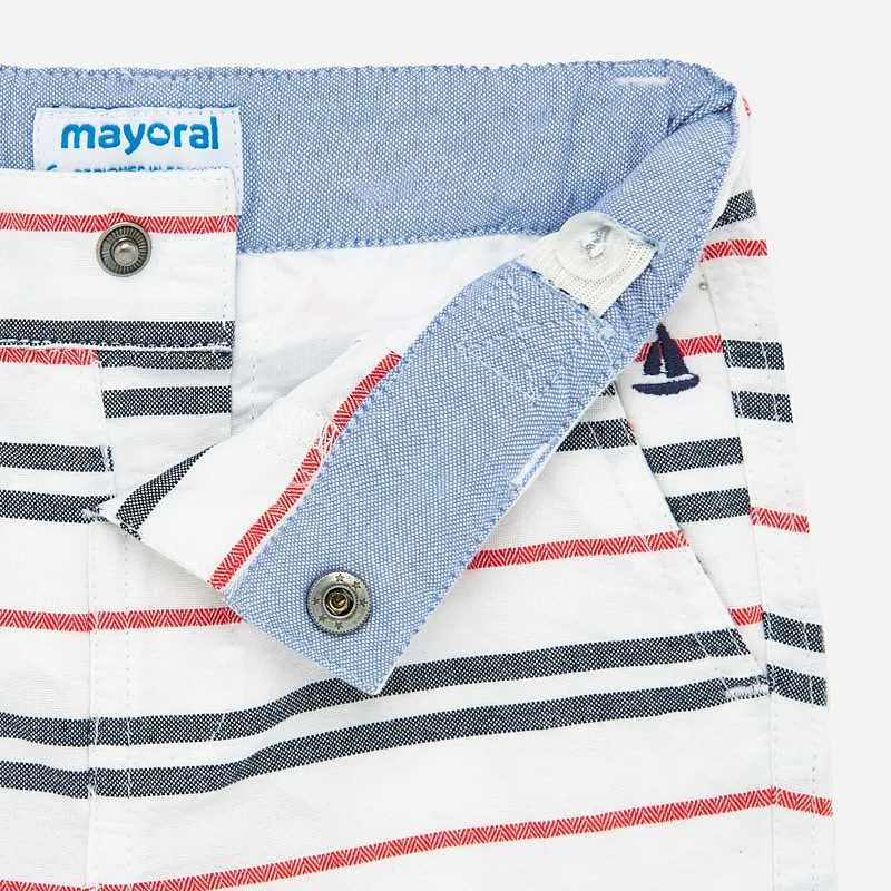 SS20 Mayoral Toddler Boys White, Red & Blue Shorts 1287