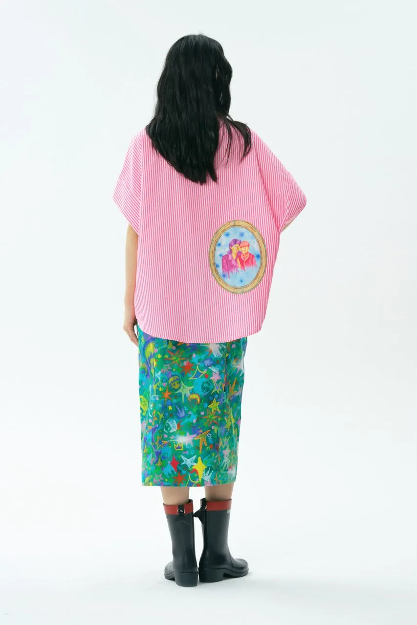Star Baby Head Full Print Midi Dress