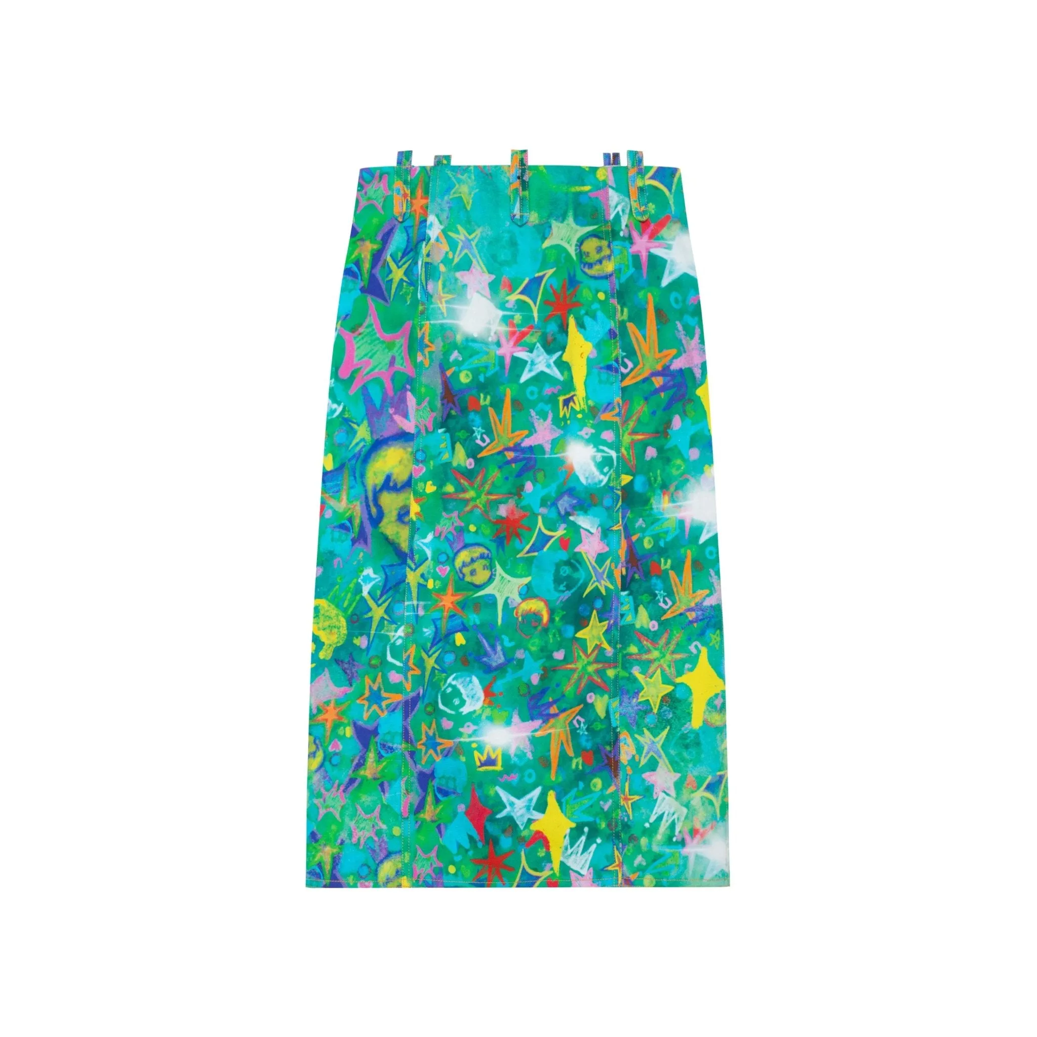 Star Baby Head Full Print Midi Dress