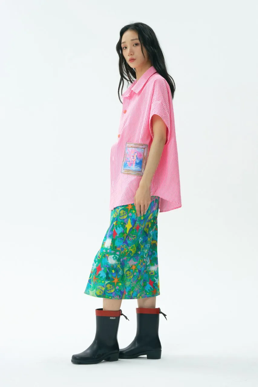 Star Baby Head Full Print Midi Dress